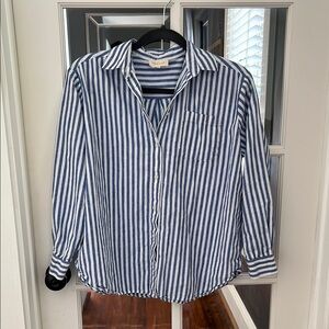 Sezane Blue and White Striped Max Shirt